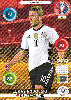 Lukas Podolski Germany Panini UEFA EURO 2016 #74